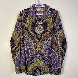 Robert Graham Virgil Button Up Shirt - Psychedelic / Paisley Print - Size Large